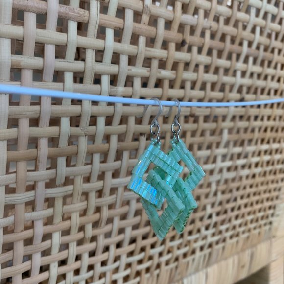 Sea Glass Color Beaded Earrings from Japan - Picture 11 of 11